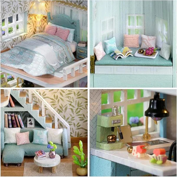 Warm House 3D DIY Mint Rustic Cottage Kit