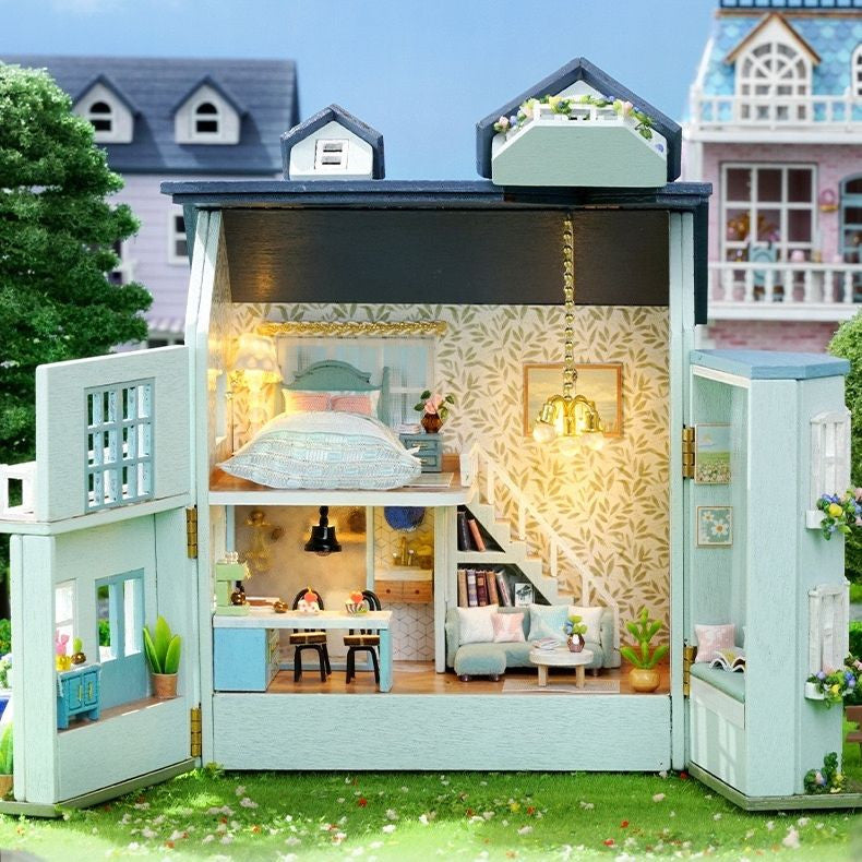 Warm House 3D DIY Mint Rustic Cottage Kit