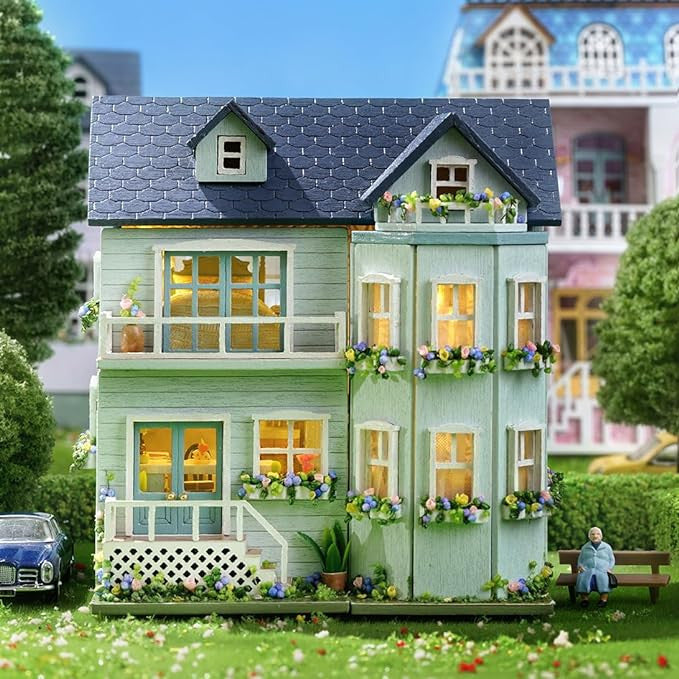 Warm House 3D DIY Mint Rustic Cottage Kit