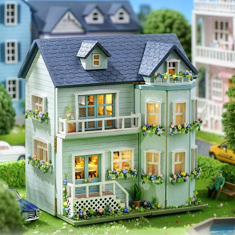 Warm House 3D DIY Mint Rustic Cottage Kit