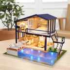Modern Lofts DIY Miniature Kit – 3D Villa House with Pool & Furniture