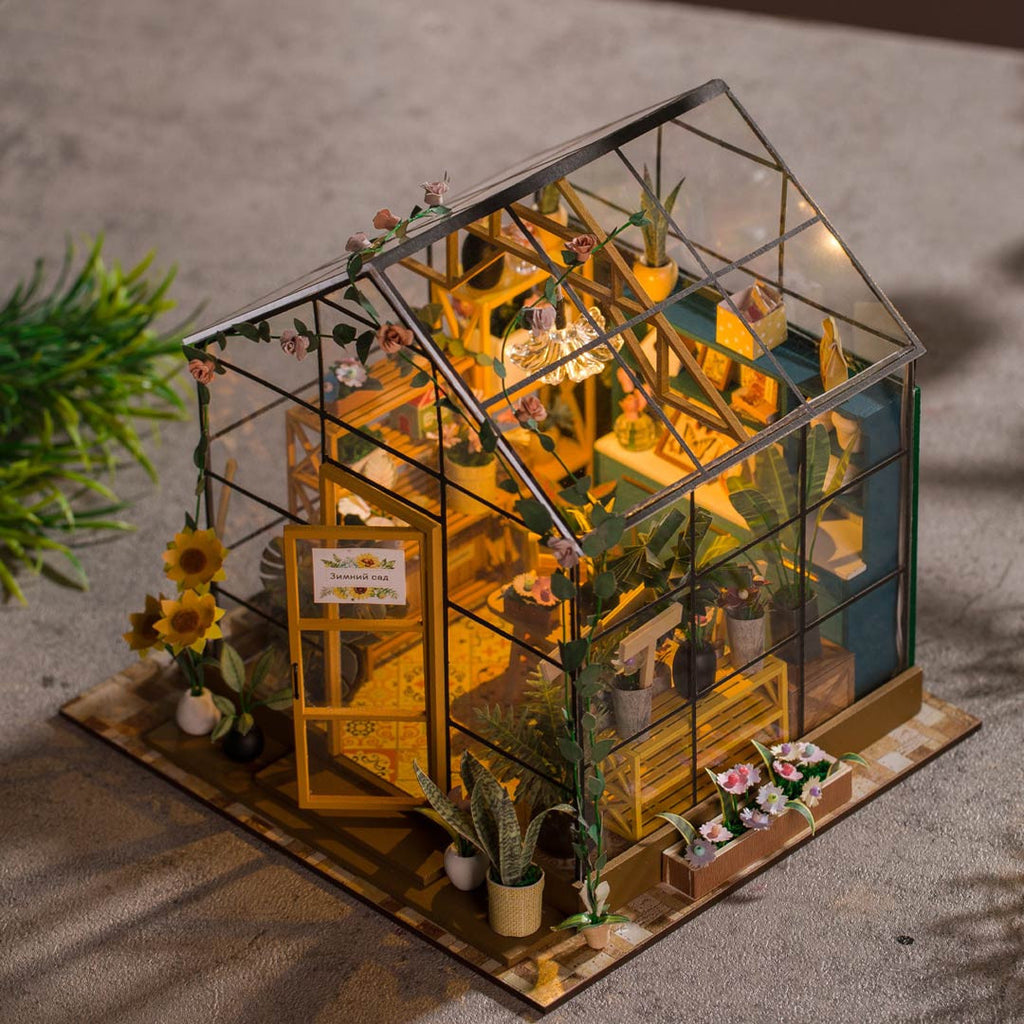 The Green Haven 3D House DIY Miniature House Kit with LED Light