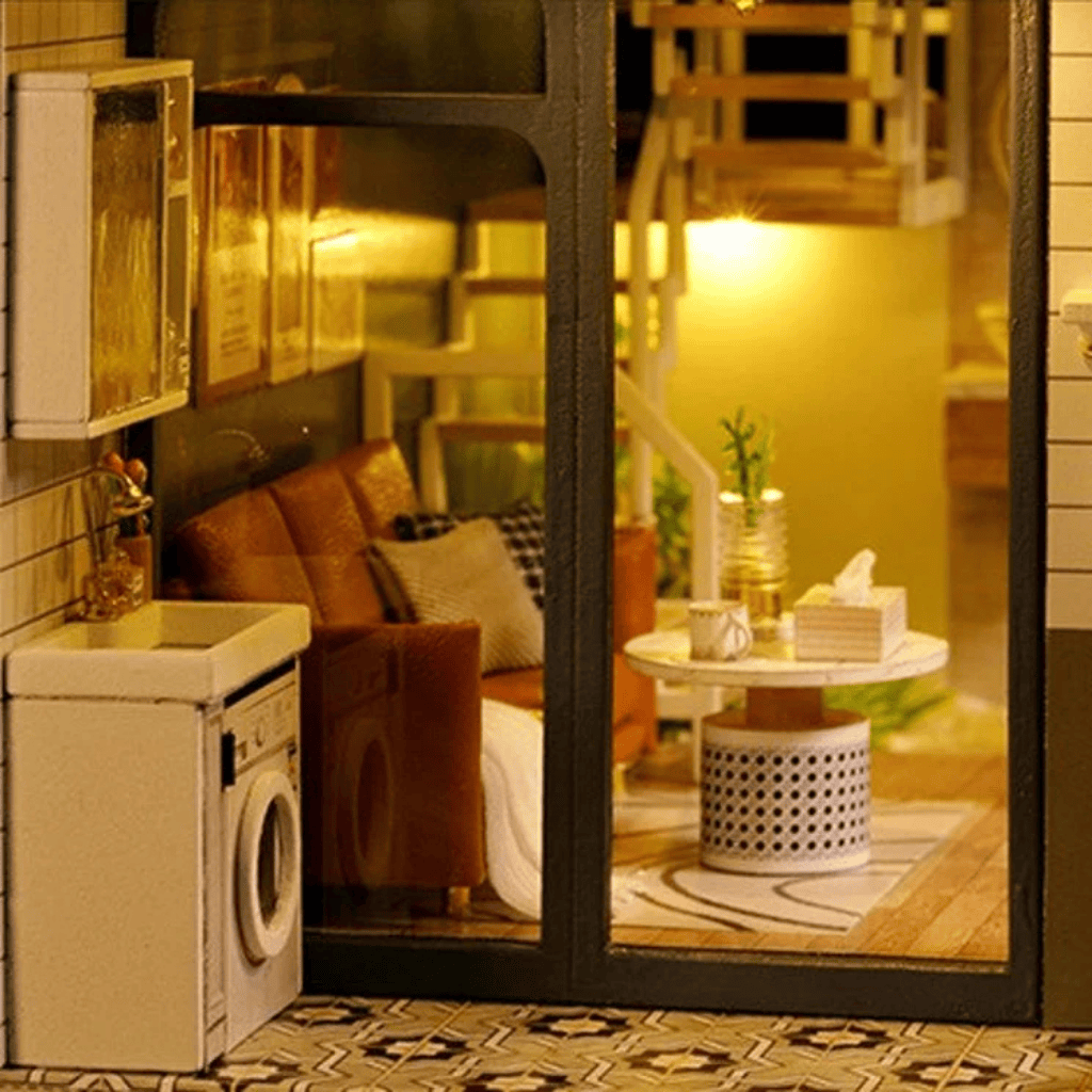 Loft Apartment Garden 3D DIY Miniature Kits with LED Lights